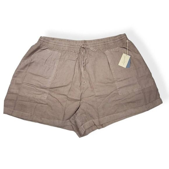 Universal Thread Brown Linen Blend Shorts 4X - Picture 1 of 3